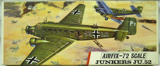 Airfix 1/72 Junkers Ju-52 /3m - Wheels or Floats / Luftwaffe (3 versions) / German Civil / Swiss Air Force, 588 plastic model kit